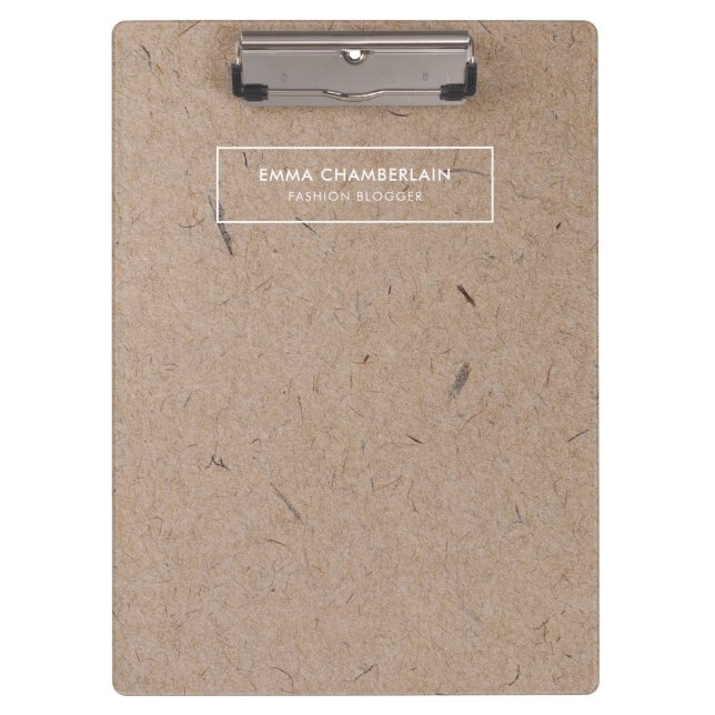 Pranchetas Papel Kraft Russo Moderno Minimalista (Frente)