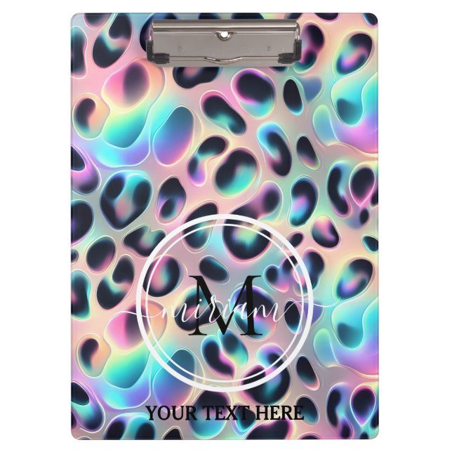 Pranchetas Pasta de Opal Estampa de Leopardo para Escritório  (Frente)