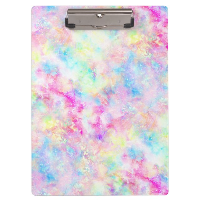 Pranchetas Pastel Rainbow Tie Dye Watercolor (Frente)