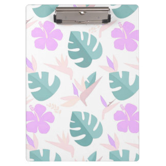 Pranchetas Pastel Tropical Floral Pattern