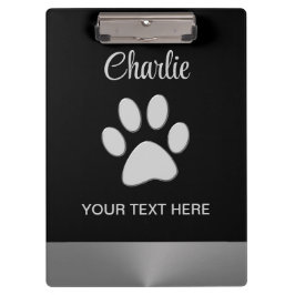 Pranchetas Pata de Cachorro de Prata sobre fundo preto