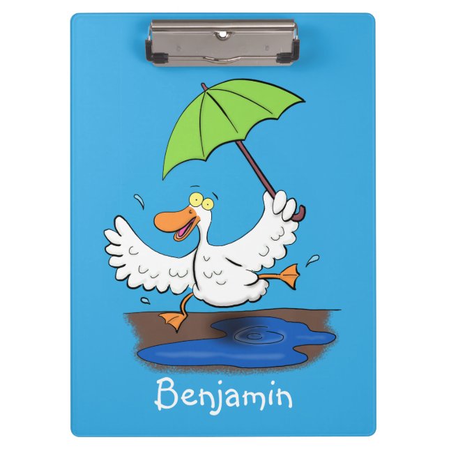 Pranchetas Pato engraçado com desenho animado de dança de gua (Frente)