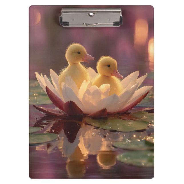 Pranchetas Patos Adoráveis em Flor de Água (Frente)