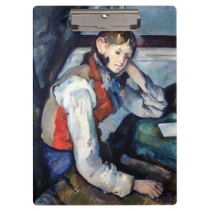 Pranchetas Paul Cezanne - Menino no Colete Vermelho