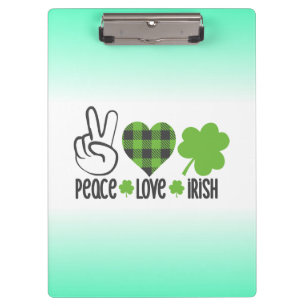 Pranchetas Paz Amor Irlandês Design do Dia de São Patrício-66