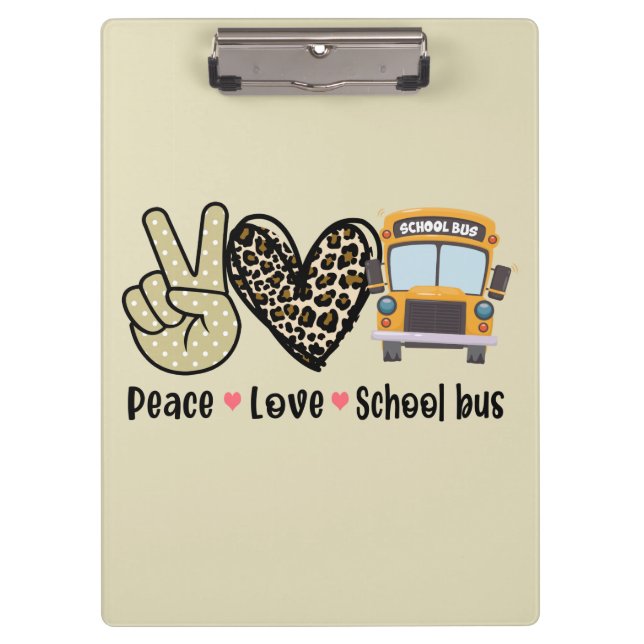 Pranchetas Paz, Amor, Ônibus Escolar (Frente)