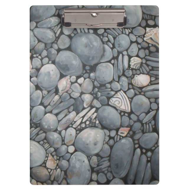 Pranchetas Pedras de Praia Conchas Pebbles Rochas Pintura (Frente)