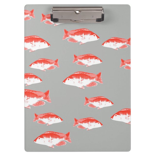 Pranchetas Peixes vermelhos e cinzas (Frente)