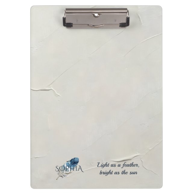Pranchetas Pena Azul Personalizada com Nome e Monograma Perso (Frente)