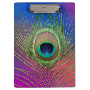 Pranchetas Pena da cauda de um pavão