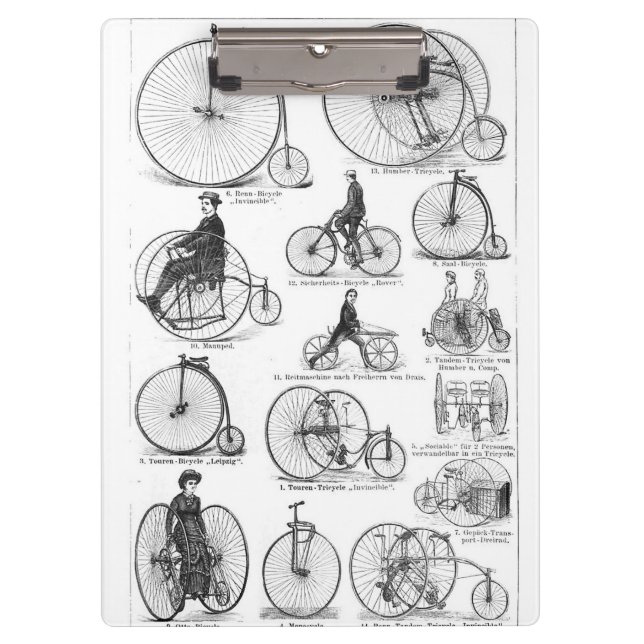 Pranchetas Penny Farthing de Bicicleta de Alta Roda (Frente)
