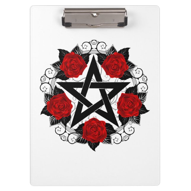 Pranchetas Pentagrama com Rosas vermelhas (Frente)