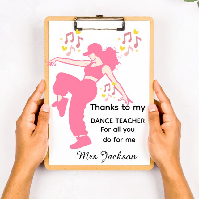Pranchetas Personalised Dance Teacher, teacher's appreciation (Criador carregado)