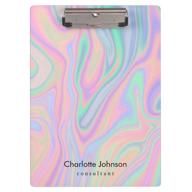 Pranchetas Personalizar Design de cor líquido iridescente do  (Frente)