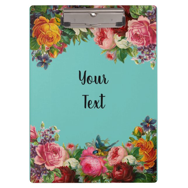 Pranchetas Personalizar Design Floral do Vintage (Frente)