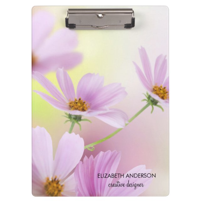 Pranchetas Personalizar Imagem & Flor Rosa Aquarela (Frente)