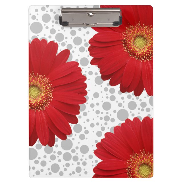 Pranchetas Personalize a Bolinhas Red Daisy, mude o ponto de  (Frente)