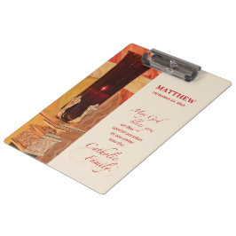Pranchetas Personalize, RCIA Parabéns, Católico, Vermelho