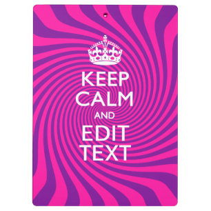 Pranchetas Personalize Seu Calma Dizendo Hot Pink Swirl