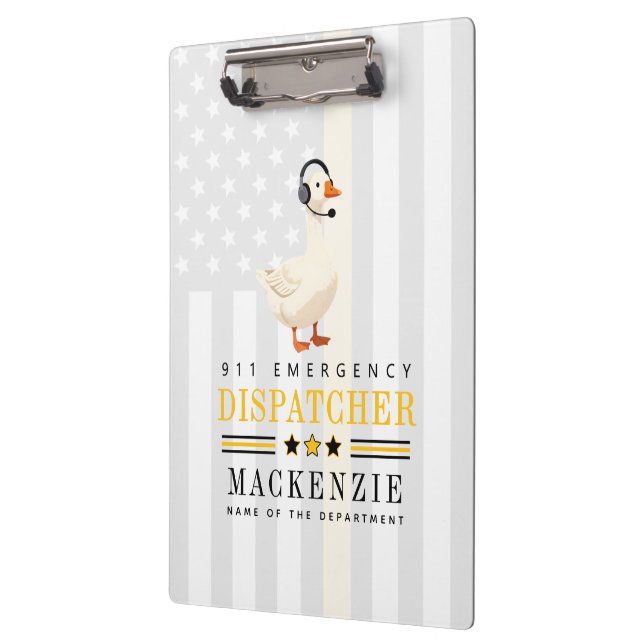 Pranchetas Personalized 911 Dispatcher Goose With Headset (Esquerda)