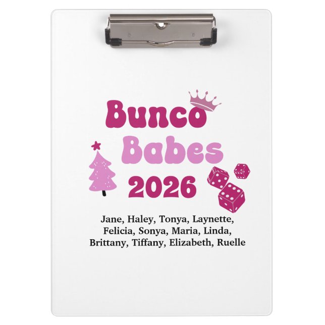Pranchetas Personalized Bunco Babe  (Frente)