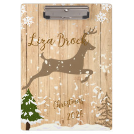 Pranchetas Personalized doe Christmas bauble wooden backgroun