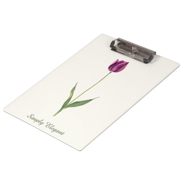 Pranchetas Personalized Elegant Purple Tulip (Inclinado)