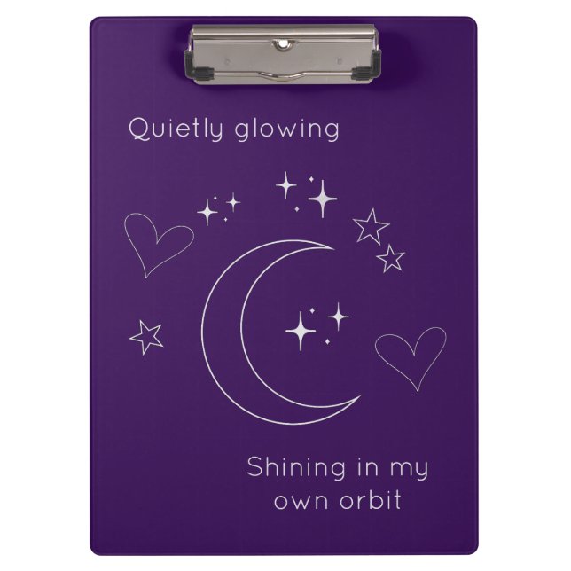 Pranchetas Personalized Line Art Celestial Purple Clipboard (Frente)