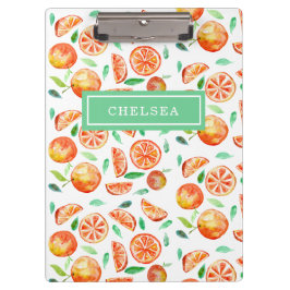 Pranchetas Personalized Monogram Watercolor Oranges Citrus