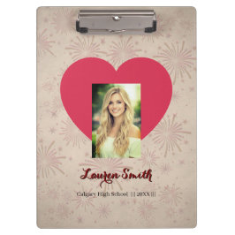 Pranchetas Personalized Photo Font Heart Clipboard 