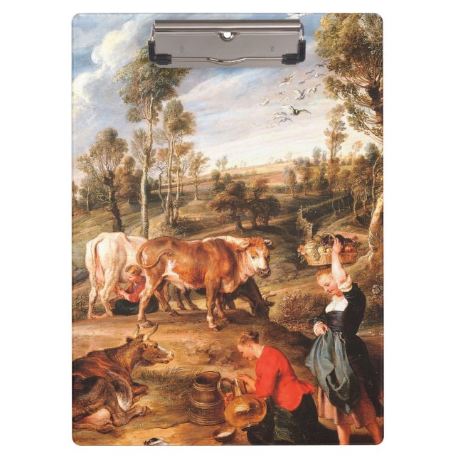 Pranchetas Peter Paul Rubens Milkmaids with Cattle in a Lands (Frente)