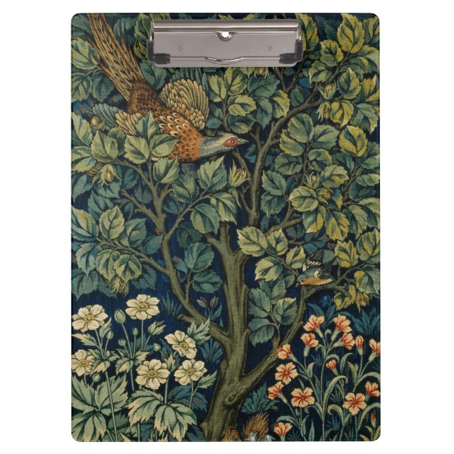 Pranchetas Pheasant Pássaro Árvore Floresta William Morris (Frente)