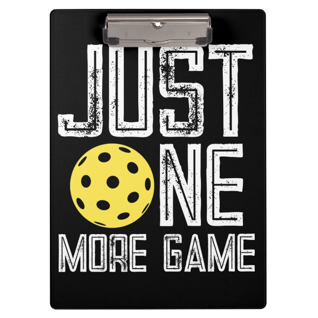 Pranchetas Pickleball Player "Just One More Game" (Frente)