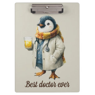 Pranchetas Pinguim de Inverno Personalizado “Melhor Médico de