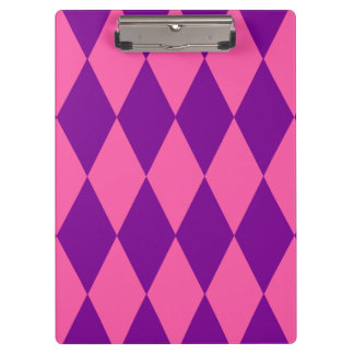 Pranchetas Pink and Purple Harlequin Checkered Design 