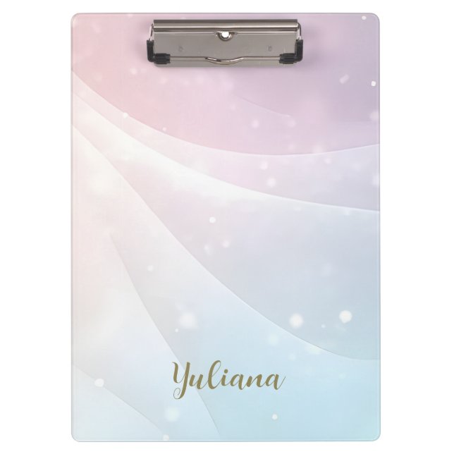 Pranchetas Pink Blue Gradient Sparkling Wave Minimal Design (Frente)