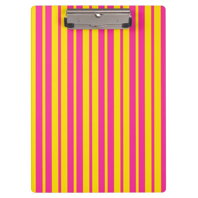 Pranchetas Pink Yellow Stylish Stripes Pattern Design  (Frente)