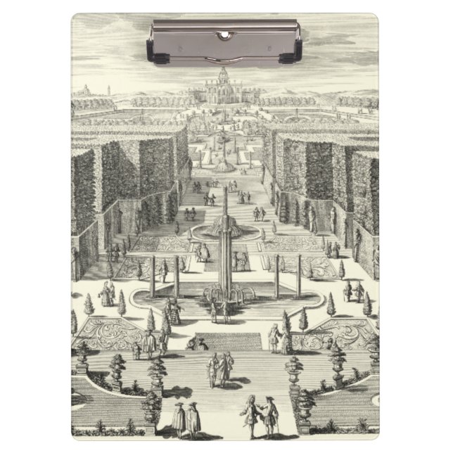 Pranchetas Pintura a óleo de fontes no jardim de Versalhes (Frente)