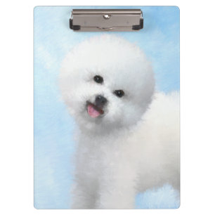 Pranchetas Pintura de Bichon Frise - Arte de Cachorro Origina