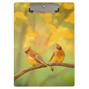 Pranchetas Pintura De Cedar Waxwing - Arte De Cachorro Origin