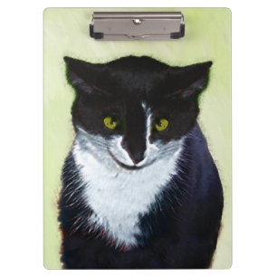 Pranchetas Pintura de Gato Tuxedo - Arte de Gato Original Cus