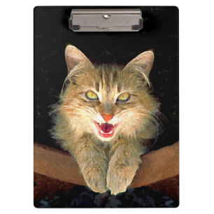 Pranchetas Pintura de Gatos Loucos - Arte de Gato Original Bo