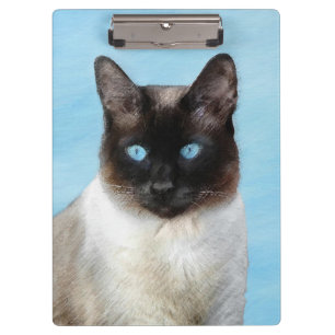 Pranchetas Pintura de Gatos Siameses - Arte de Gato Original