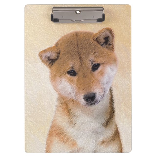Pranchetas Pintura de Shiba Inu (Vermelho) - Arte de Cachorro (Frente)
