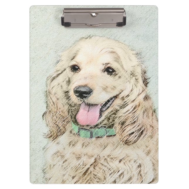 Pranchetas Pintura do Cocker Spaniel Buff - Arte Original par (Frente)