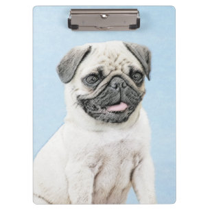 Pranchetas Pintura do Pug - arte original bonito do cão