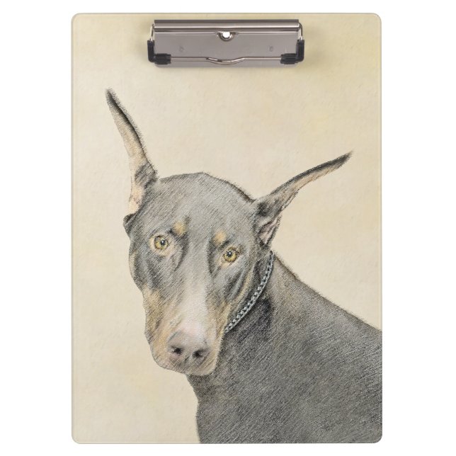 Pranchetas Pintura Doberman Pinscher - Arte Original para Cac (Frente)