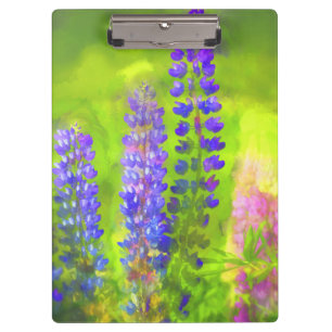 Pranchetas Pintura em Lupine - Arte Flor Original