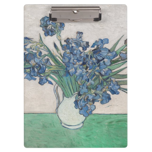 Pranchetas Pintura Impressionista Vaso de Íris de Van Gogh (Frente)