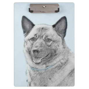 Pranchetas Pintura Norueguesa de Elkhound - Arte Original de 